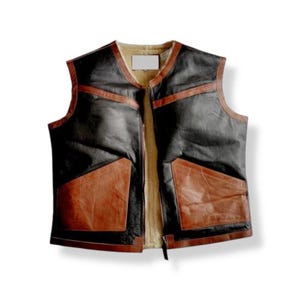 Men&#39;s Shearling Leather Vest: Vintage Aviator Style Sheepskin Outerwear