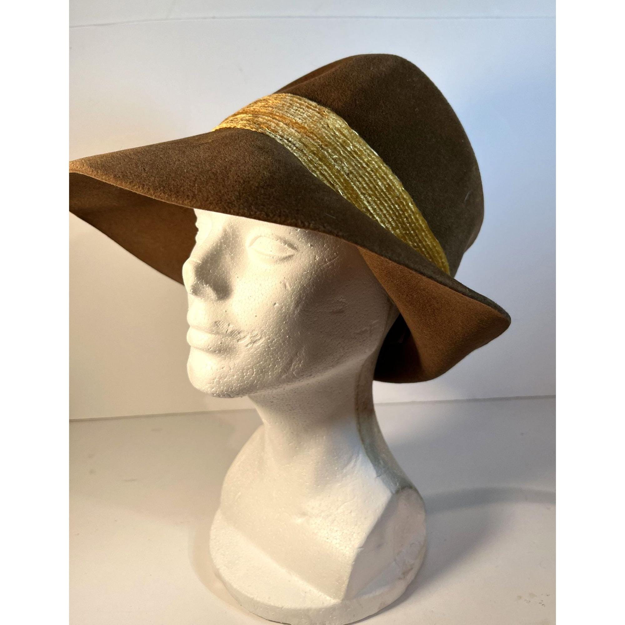 Vintage Jan Leslie Brown Ladies Church Hat Velour Boho Mod Theater Cosplay READ Ladies Brown Church Hat - Etsy main image 4