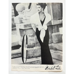 Vintage 1990 Carolyne Roehm Fashion Marshall Fields Store Advertisement Print Ad