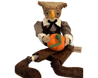 Joe Spencer Tobias Owl Pumpkin Gallerie II Gathered Traditions Thanksgiving Fall Decor