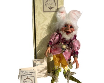 Mark Roberts Easter Egg Hunt Fairy Elf Christmas Small Ornament 12" Tall Bunny