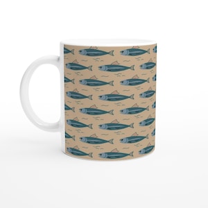 Ceramic Mug with Ocean Fish Design - Underwater Coffee Cup