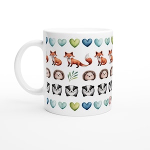Whimsical Woodland Friends Mug - Ceramic Tea Cup