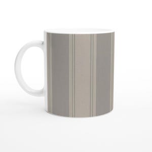 Grey Striped Ceramic Mug - Modern Chic Home Decor