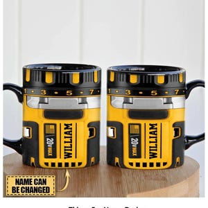 Mug perceuse personnalisée, Mug à café avec nom personnalisé, Mug outil électrique 20 V max., Mug cadeau mécanicien, Cadeau pour homme à tout faire