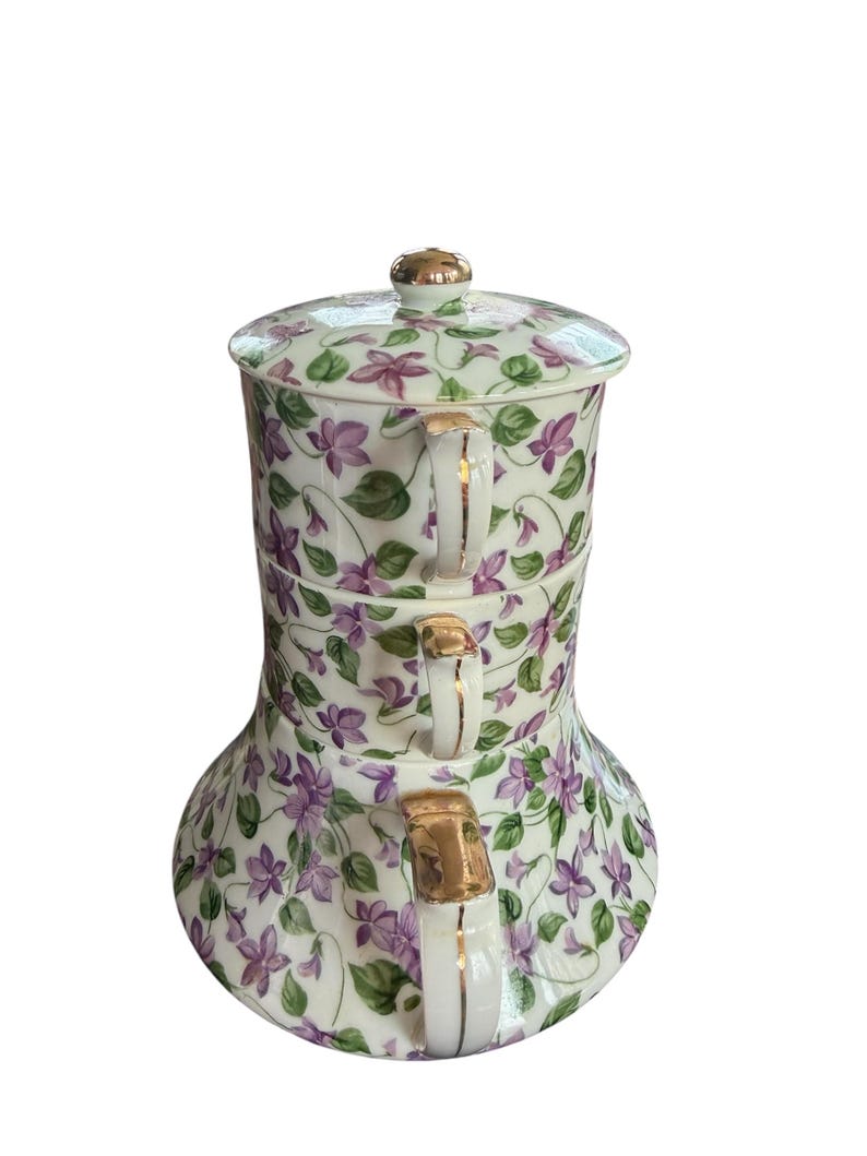 Japanese Stackable Tea Set Norcrest Japan “tea for One” Stacking Tea Set – Violet Chintz - Etsy