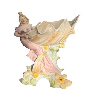 Vintage Bisque Sea Goddess Planter or Trinket Dish