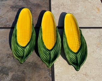 Creek Turn Pottery 3-Piece Hand-Painted Corn Dishes Set