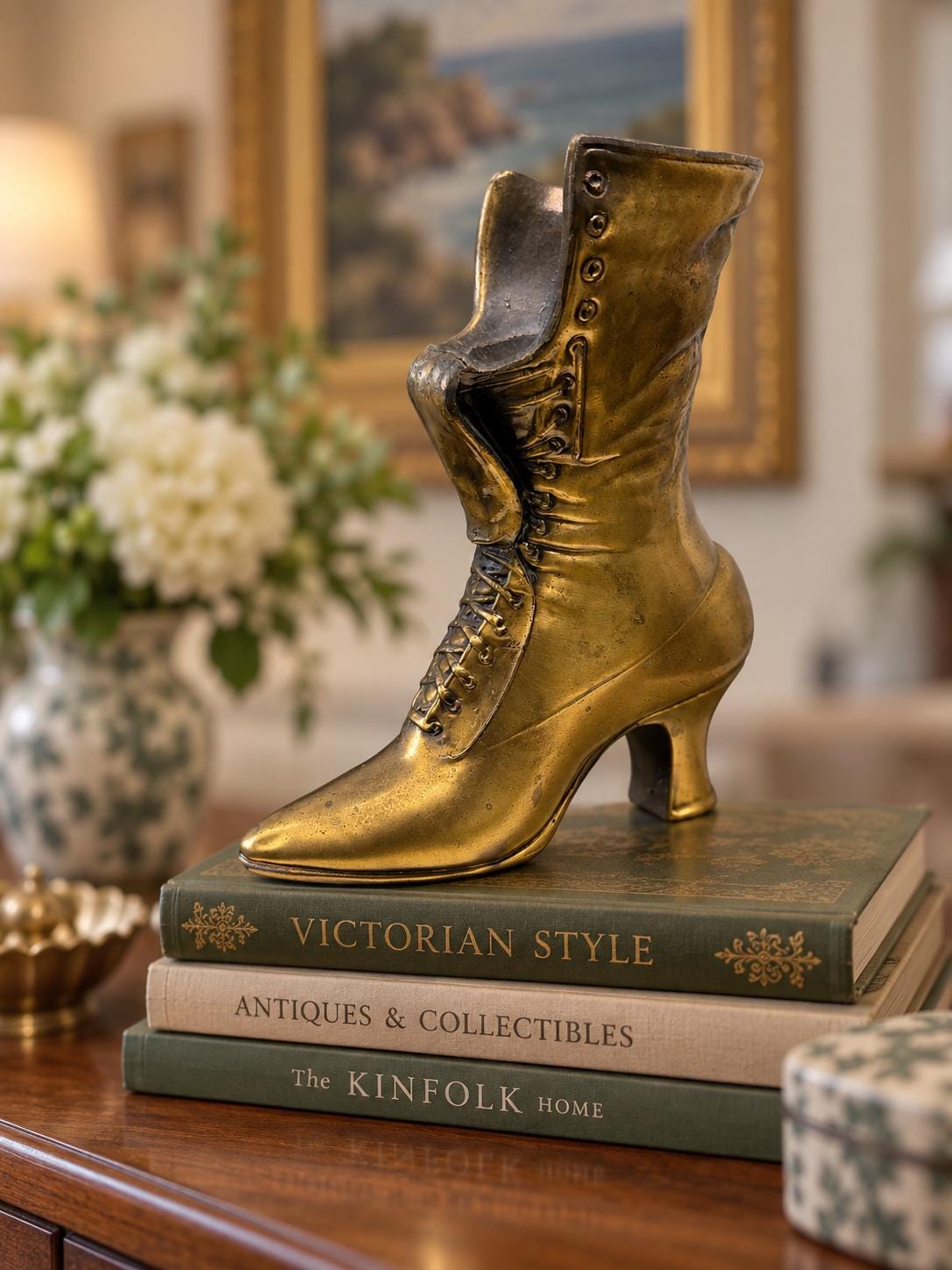 USA  ヴィンテージ　ブーツ　飾り物 Decorative Victorian Boot - Etsy
