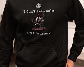 Lustiges Schlagzeuger-Hoodie: Musiker Geschenk, Keep Calm Kleidung