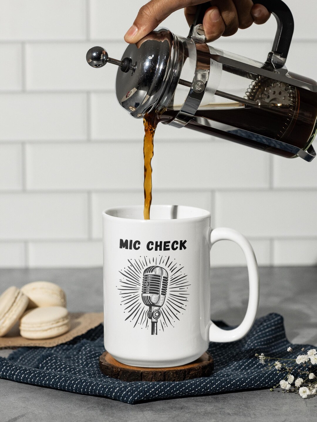 Vintage Microphone Mug For Singers Retro Vocalist Coffee Cup Choir 