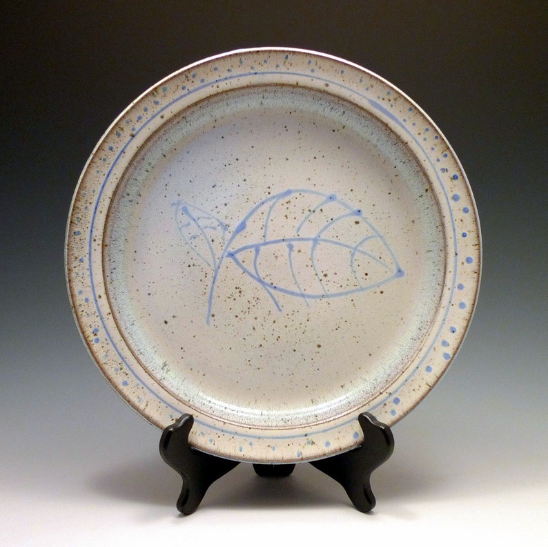 Snowy Plate with Leaves
