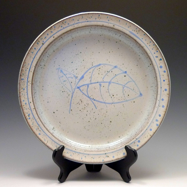 Snowy Plate with Leaves