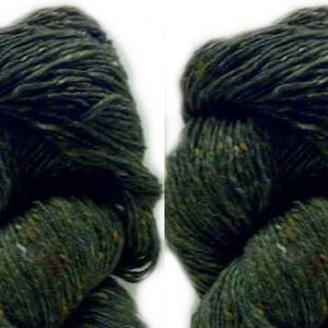 200g Aran Tweed Yarn Irish Donegal Kilcarra 100% wool forest green 4756 image 4