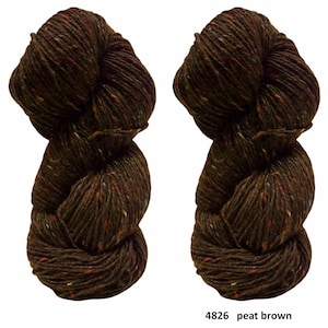 200g Aran Tweed Yarn Irish Donegal Kilcarra 100% wool (peat brown 4826)