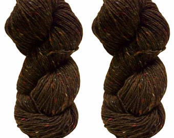 200g Aran Tweed Yarn Irish Donegal Kilcarra 100% wool (peat brown 4826)