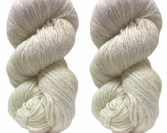 200 g de fil Aran Tweed irlandais Donegal Kilcarra 100 % laine (tweed blanc 1443)