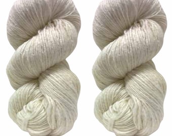 200 g de fil Aran Tweed irlandais Donegal Kilcarra 100 % laine (tweed blanc 1443)