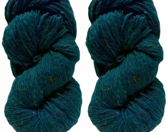 200g Aran Tweed Yarn Donegal Kilcarra 100% wool (Petrol Blue 4847)