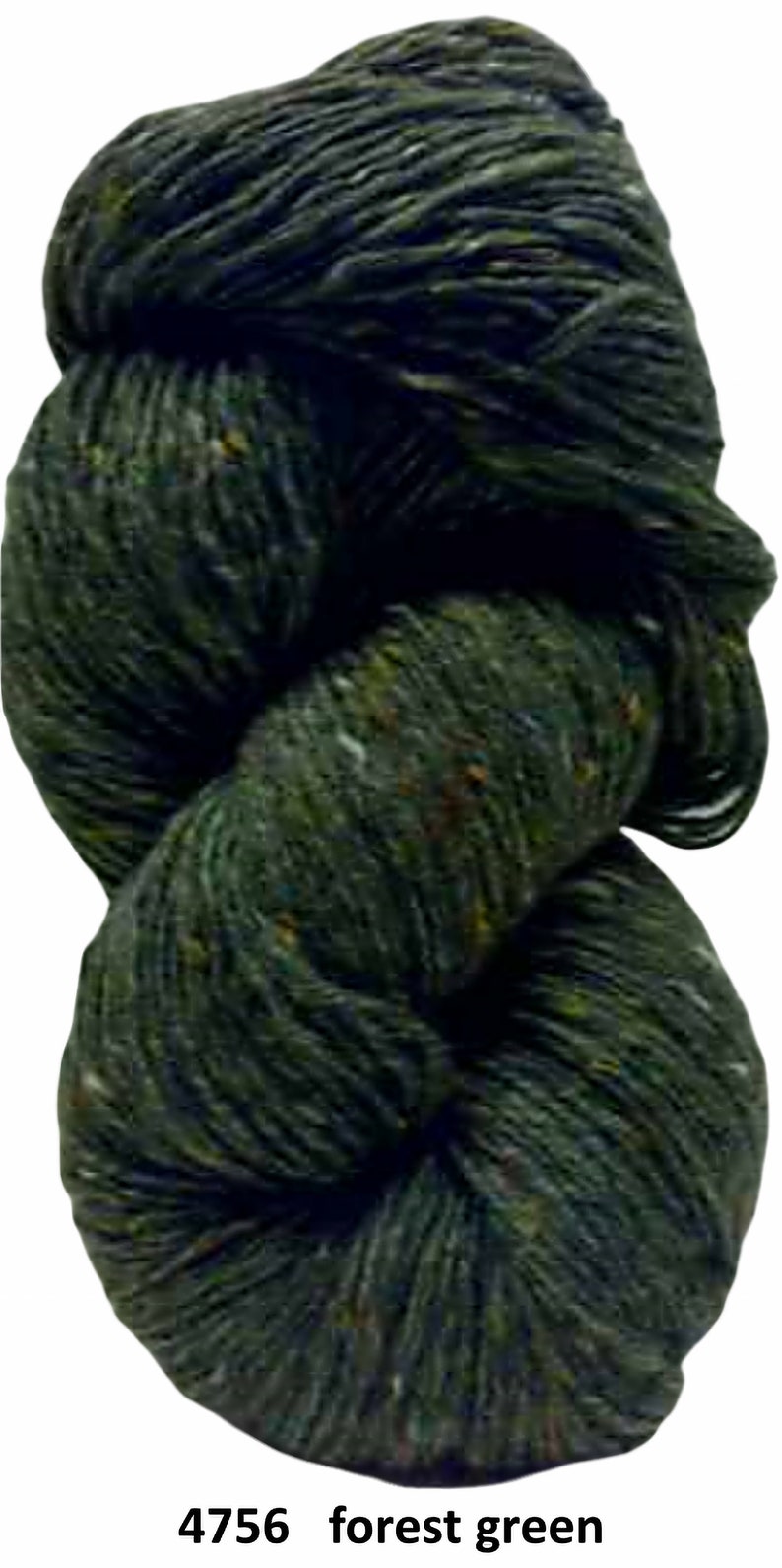 200g Aran Tweed Yarn Irish Donegal Kilcarra 100% wool forest green 4756 image 2