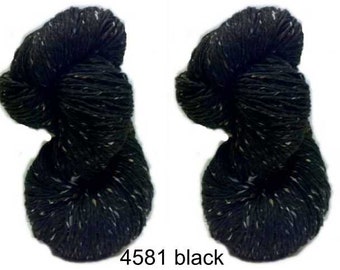 Hilo Aran Tweed de 200 g, negro, 4581, Irish Donegal Kilcarra, 100 % lana.