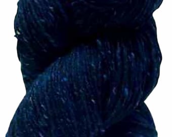 100 g de fil Aran Tweed irlandais Donegal Kilcarra 100 % laine (bleu foncé 1745)