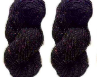 200g Aran Tweed Yarn Irish Donegal Kilcarra 100% wool (aubergine 4843)