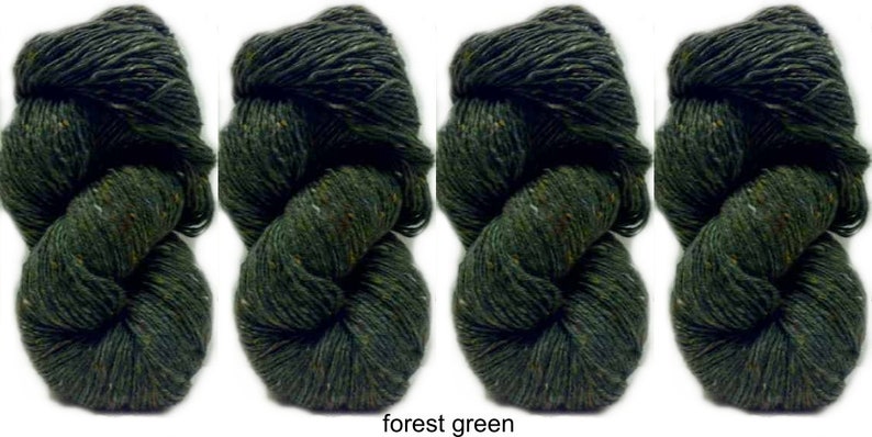 200g Aran Tweed Yarn Irish Donegal Kilcarra 100% wool forest green 4756 image 4