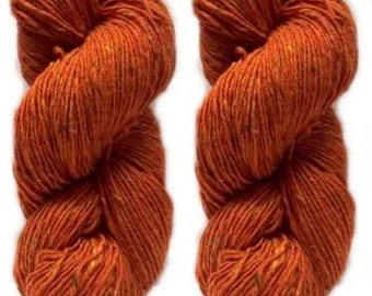 200g Aran Tweed Yarn Irish Donegal Kilcarra 100% wool (orange 4840)