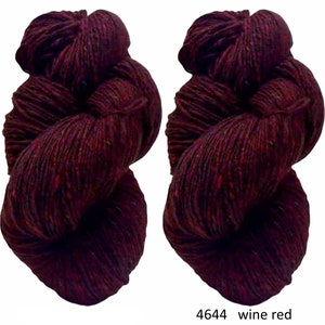 200g Aran Tweed Garn Irish Donegal Kilcarra 100% Wolle (weinrot 4644)