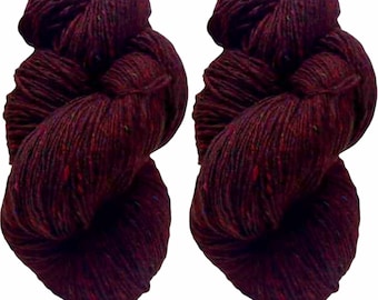 200g Aran Tweed Yarn Irish Donegal Kilcarra 100% wool (wine red 4644)