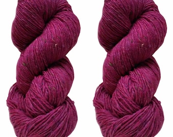 Hilo de tweed Aran de 200 g, irlandés Donegal Kilcarra, 100 % lana (color cereza 4816)