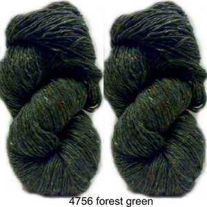 200g Aran Tweed Yarn Irish Donegal Kilcarra 100% wool forest green 4756 image 1