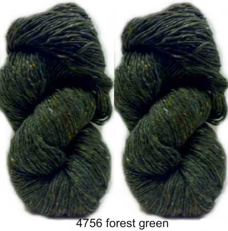 200g Aran Tweed Yarn Irish Donegal Kilcarra 100% wool forest green 4756 image 1