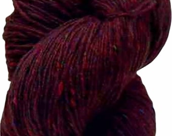 100g Aran Tweed Yarn Irish Donegal Kilcarra 100% wool (wine red 4644)