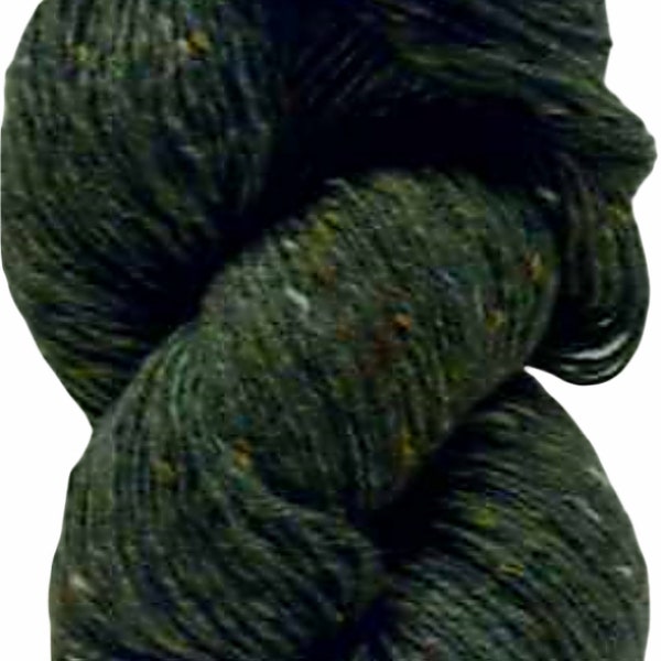 100 g de fil Aran Tweed irlandais Donegal Kilcarra 100 % laine (vert forêt 4756)