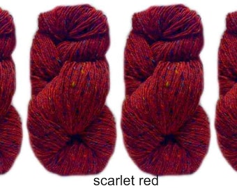 Especial de verano: Hilo Donegal Aran Tweed de 800 g, color rojo escarlata, 100 % lana. Envío gratuito.