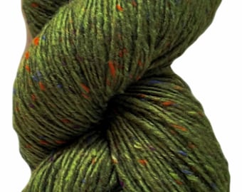 100g Aran Tweed Yarn Irish Donegal Kilcarra 100% wool (lime green 4824)