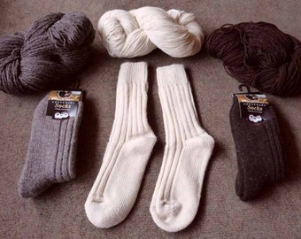 Irish Jacob Socks from Connemarra 100% Wool Aran natural white grey brown