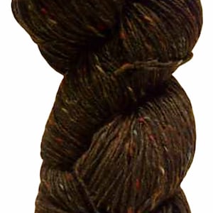 100g Aran Tweed Yarn Irish Donegal Kilcarra 100% wool (peat brown 4826)