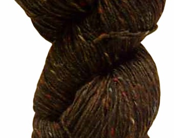 100g Aran Tweed Yarn Irish Donegal Kilcarra 100% wool (peat brown 4826)