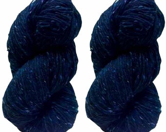 200g Aran Tweed Yarn Irish Donegal Kilcarra 100% wool (dark blue 1745)