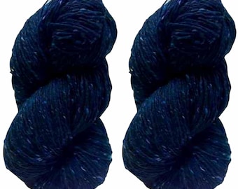 Hilo Aran Tweed de 200 g, azul oscuro, 1745, Irish Donegal Kilcarra, 100 % lana.