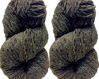 Hilo Aran Tweed de 200 g, gris cálido 4742, lana irlandesa Donegal Kilcarra 100 % lana.