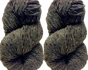 200g Aran Tweed Yarn Irish Donegal Kilcarra 100% laine (gris chaud 4742)