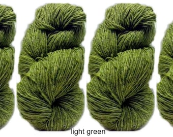 Spécial printemps : 800 g de fil tweed Donegal Aran vert clair 100 % laine