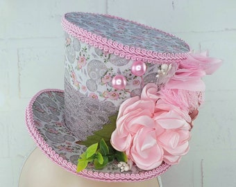 Sugar Skull Minnie Mouse Mini Top Hat, Mad Hatter Style, Tea Party, Dapper Day