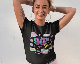 90s Girl Crewneck Tee | Nostalgic Millennial Y2K Style t-shirt