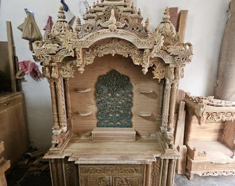 Handmade Wooden Temple, Spiritual Home Shrine, Prayer Decor