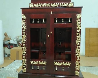 Handmade Teakwood Temple for Home, Hand Carved Mandir